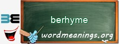 WordMeaning blackboard for berhyme